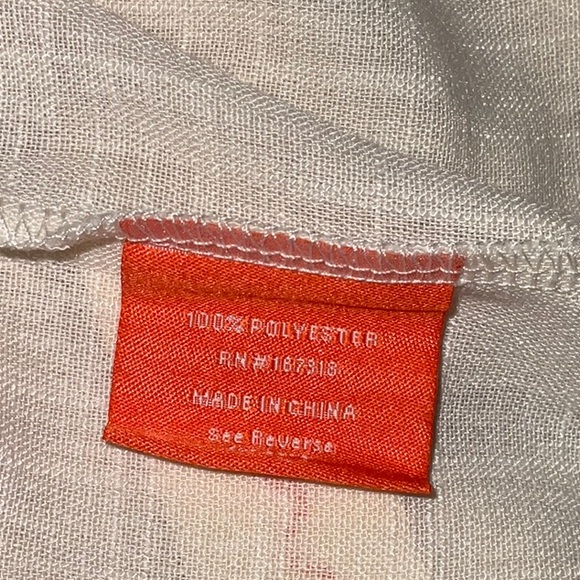 NEGATIVE SPACE CROPPED FIT CREAM BLUE FLORAL PRINT CAMP SHIRT POLYESTER M NWT - Picture 7 of 7